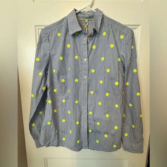 Like New Boden The Classic Striped Shirt with Neon Size 6 - Picture 1 of 8